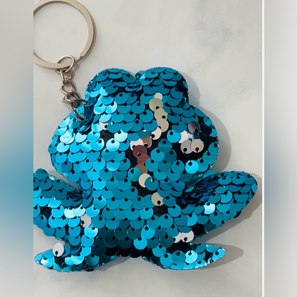 Frog Sparkly Sequins Bag Charm / Keychain